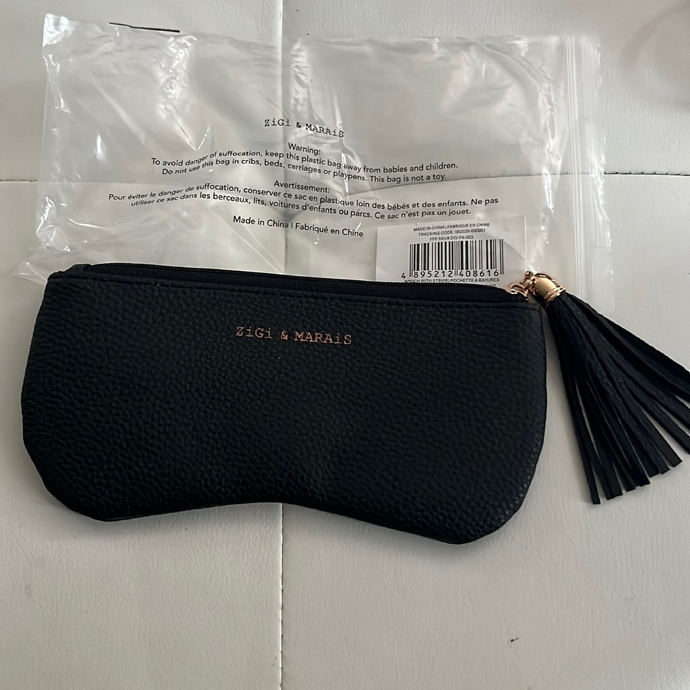 ZiGi & Marais leather eyeglass or makeup bag